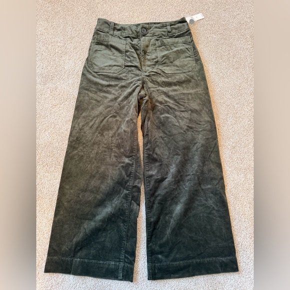Maeve Pants - Maeve Anthropologie Colette Green Corduroy Wide leg cropped pants 30 NWT